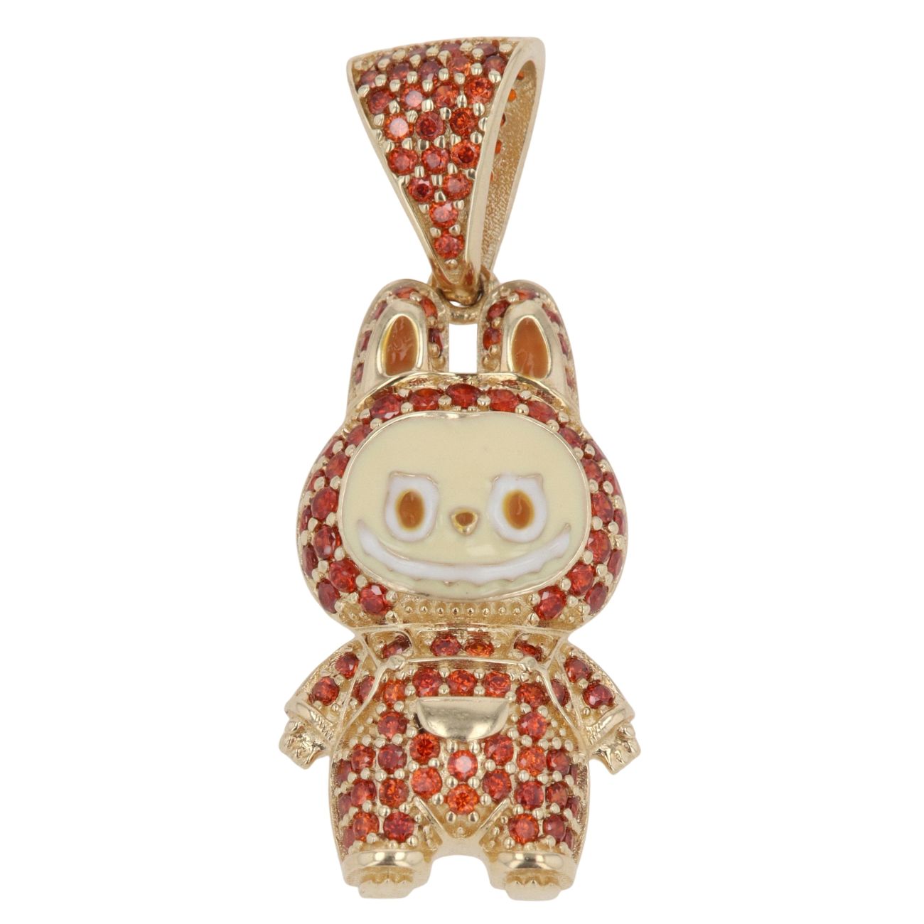 14ct Yellow Gold Orange Gemstone Bunny Pendant
