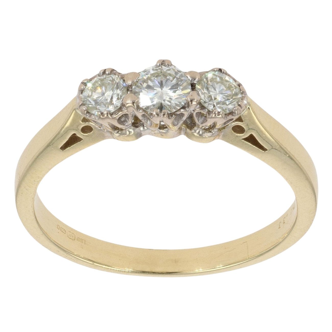 18ct Yellow Gold 0.33ct Trilogy Diamond Ring