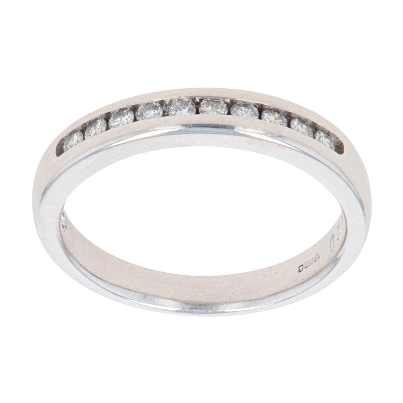 9ct White Gold 0.20ct Diamond Half Eternity Ring