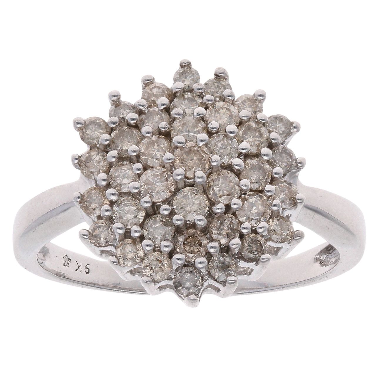 9ct White Gold 1.20cts Diamond Cluster Ring