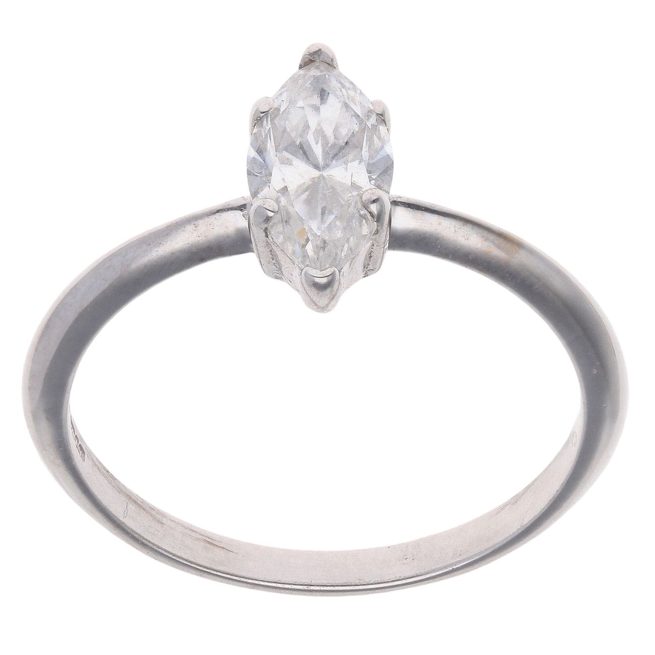 18ct White Gold 1.00ct Marquise Diamond Solitaire Ring