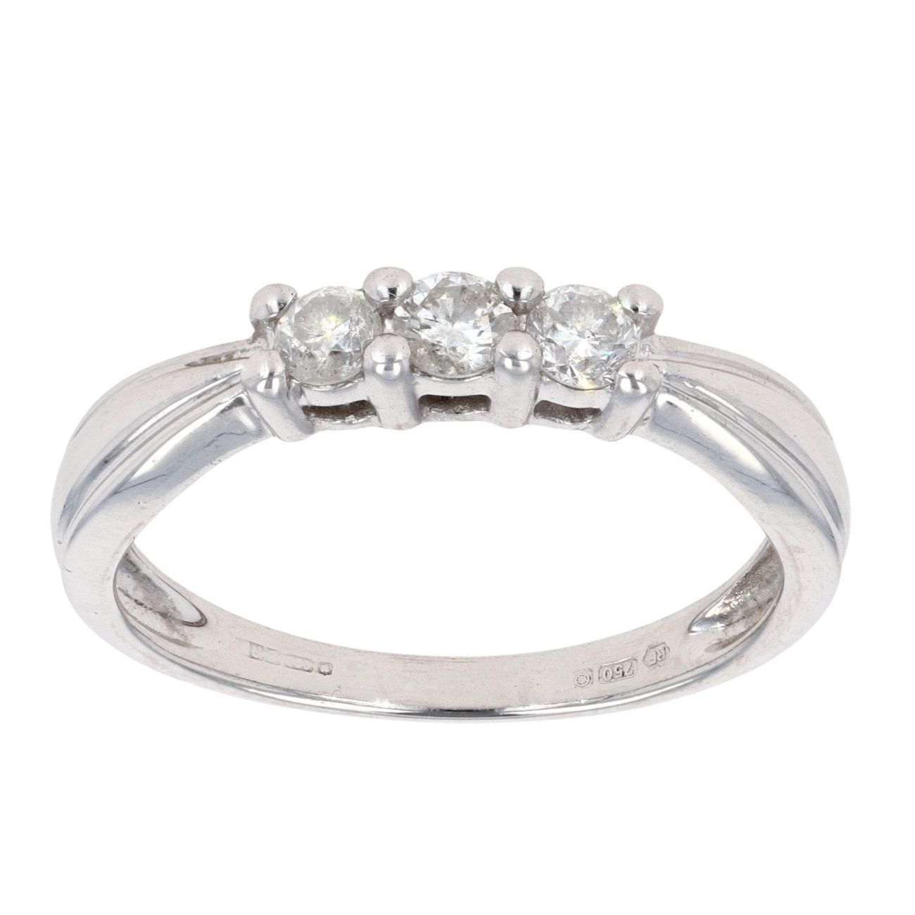 18ct White Gold 0.33ct Diamond Trilogy Ring
