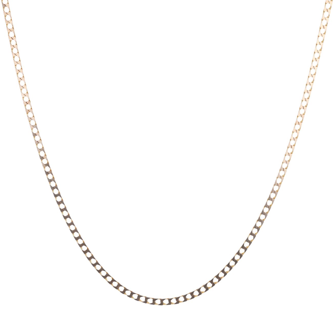 9ct Yellow Gold Square Curb Chain 18"