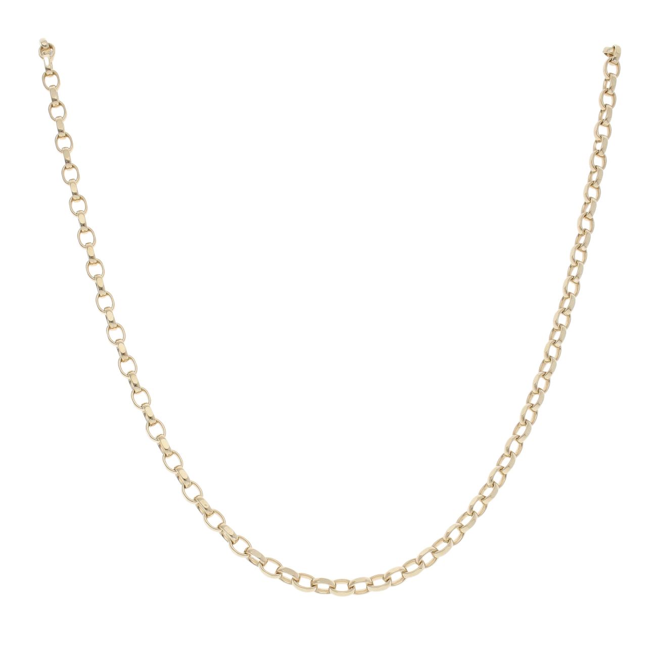 9ct Yellow Gold Oval Belcher Chain 20"