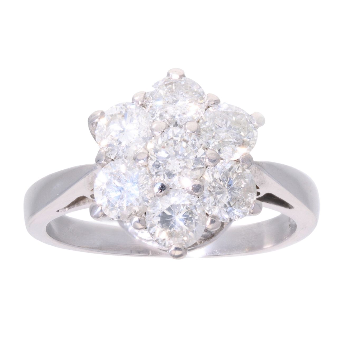18ct White Gold 2.00ct Diamond Cluster Ring
