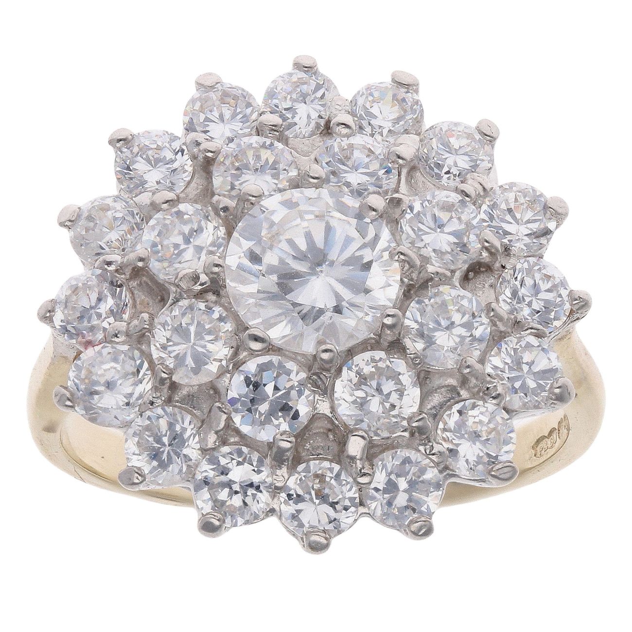 9ct Yellow Gold Cubic Zirconia Cluster Ring