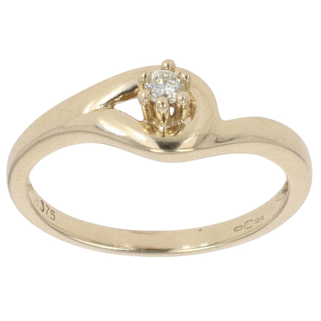 9ct Yellow Gold 0.15ct Diamond Solitaire Ring