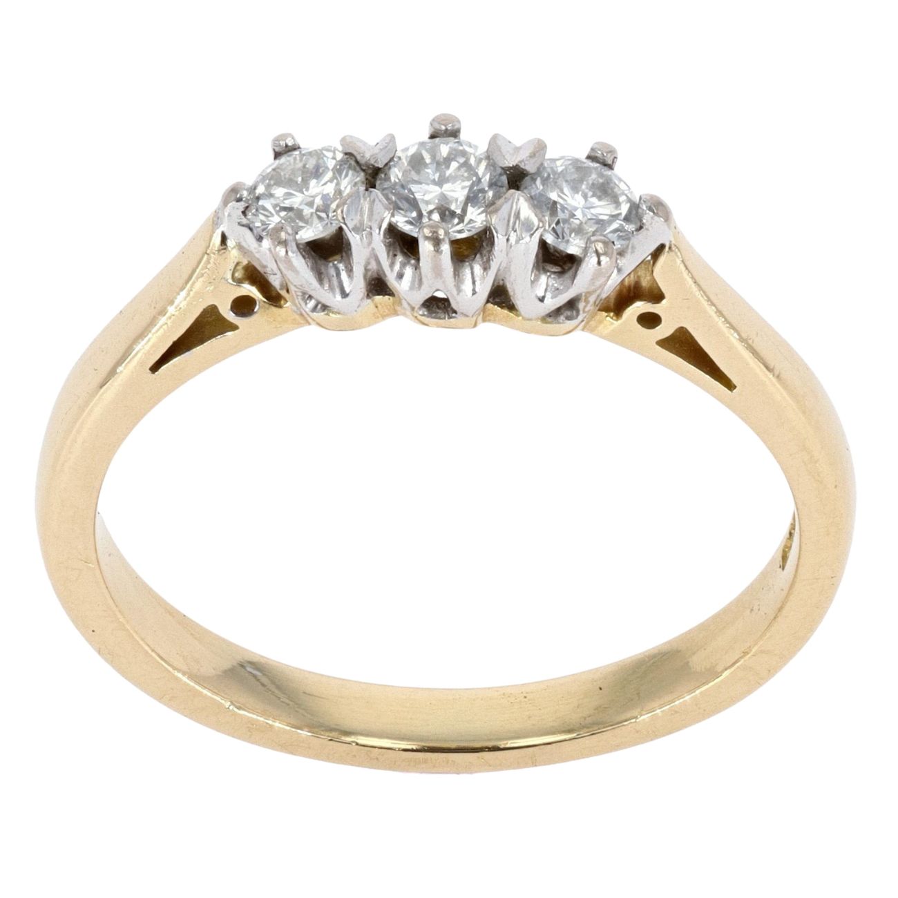 18ct Yellow Gold 0.33ct Diamond Trilogy Ring
