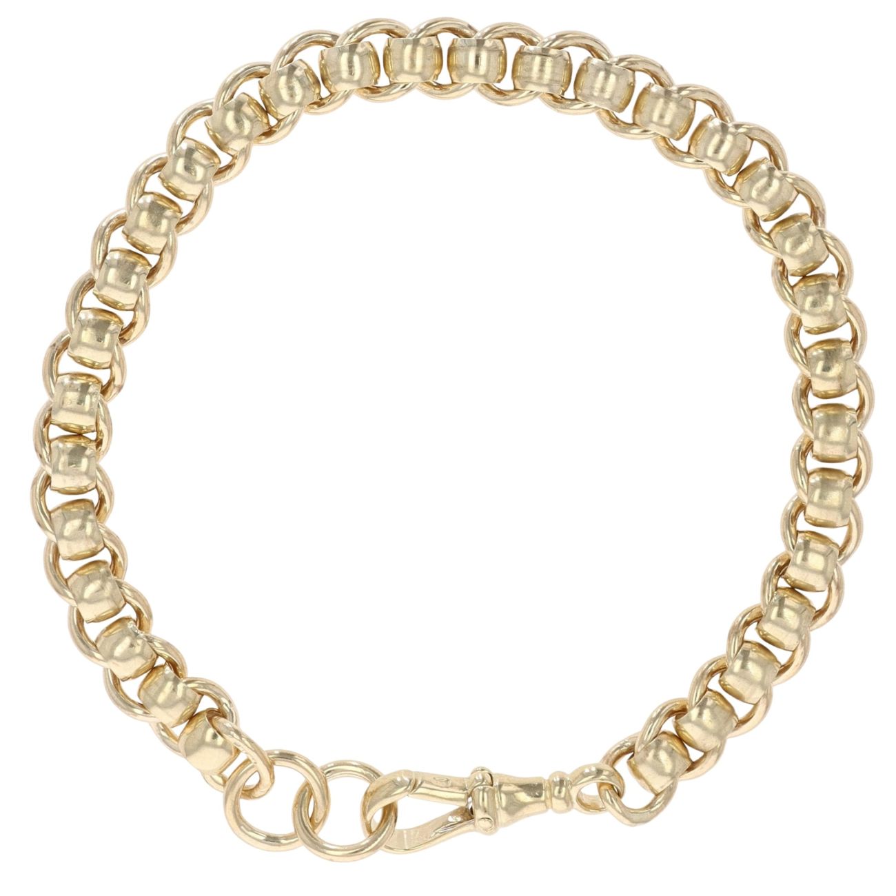 9ct Yellow Gold Rollerball Bracelet 8"