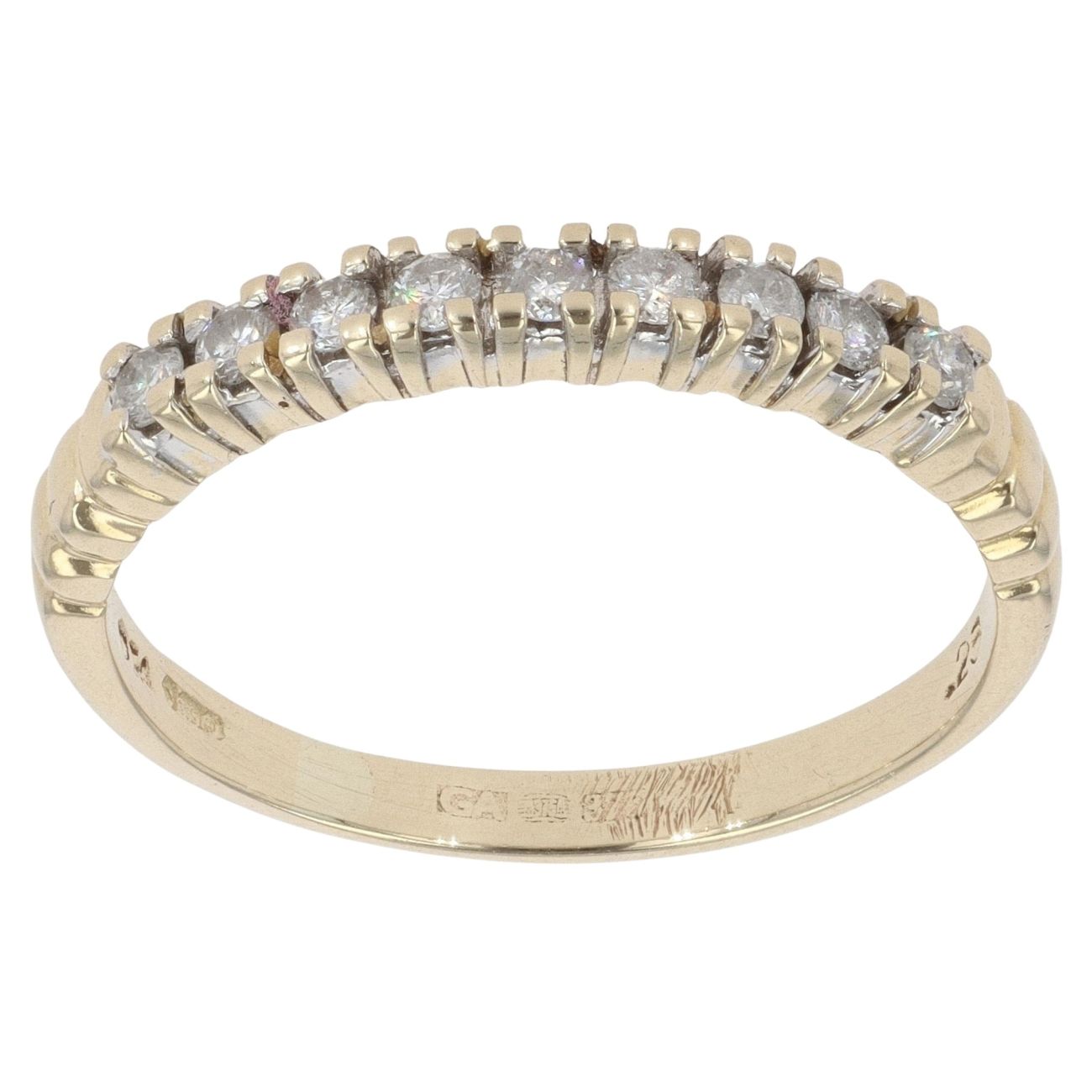 9ct Yellow Gold 0.20ct Diamond Half Eternity Ring