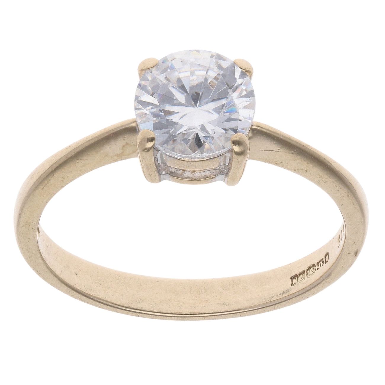 9ct Yellow Gold Cubic Zirconia Single Stone Ring