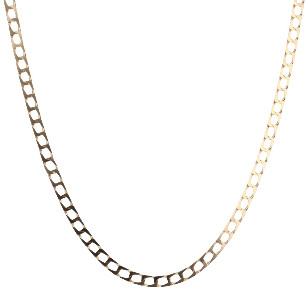 9ct Yellow Gold Square Curb Chain 18"