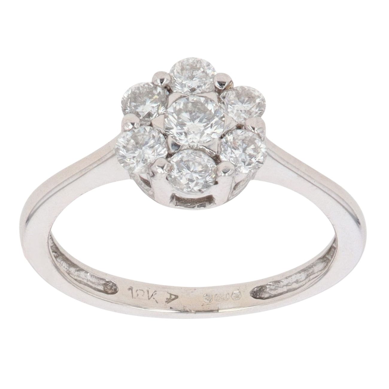 18ct White Gold 0.55ct Diamond Cluster Ring