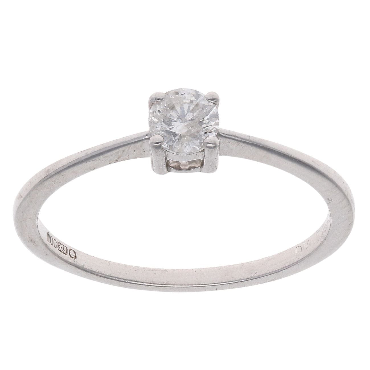 9ct White Gold 0.25ct Diamond Solitaire Ring
