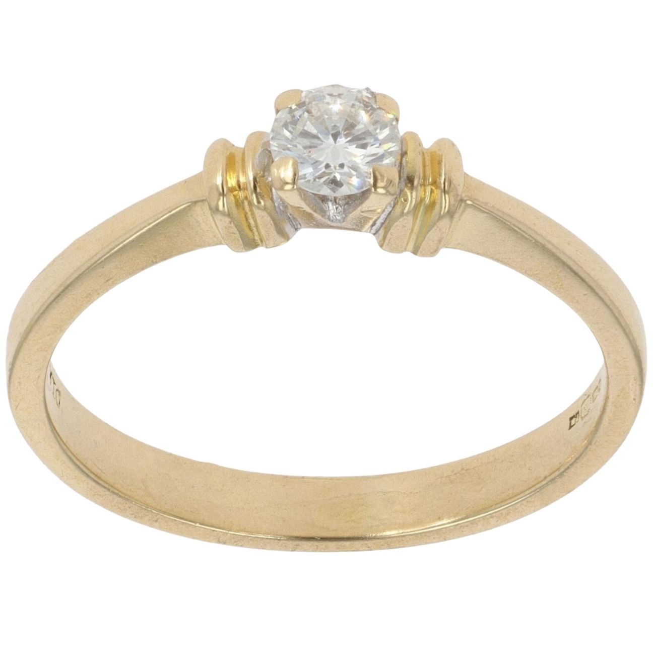 18ct Yellow Gold 0.15ct Diamond Solitaire Ring