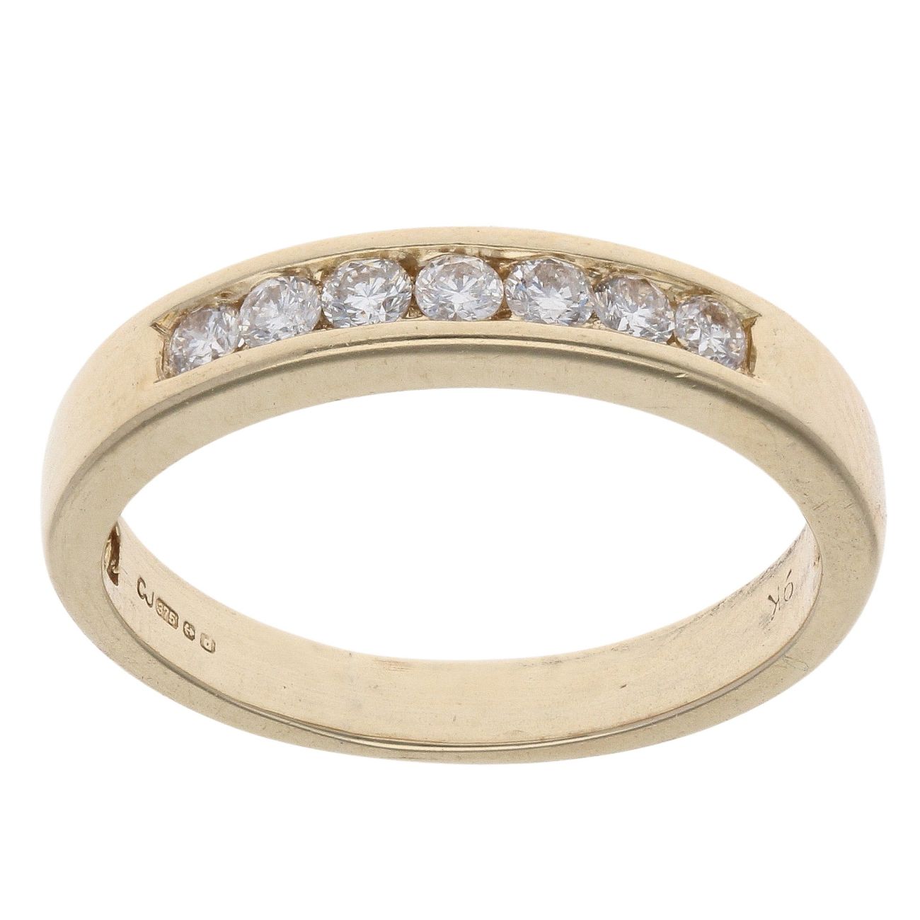 9ct Yellow Gold 0.30ct Brilliant Cut Diamond Half Eternity Ring