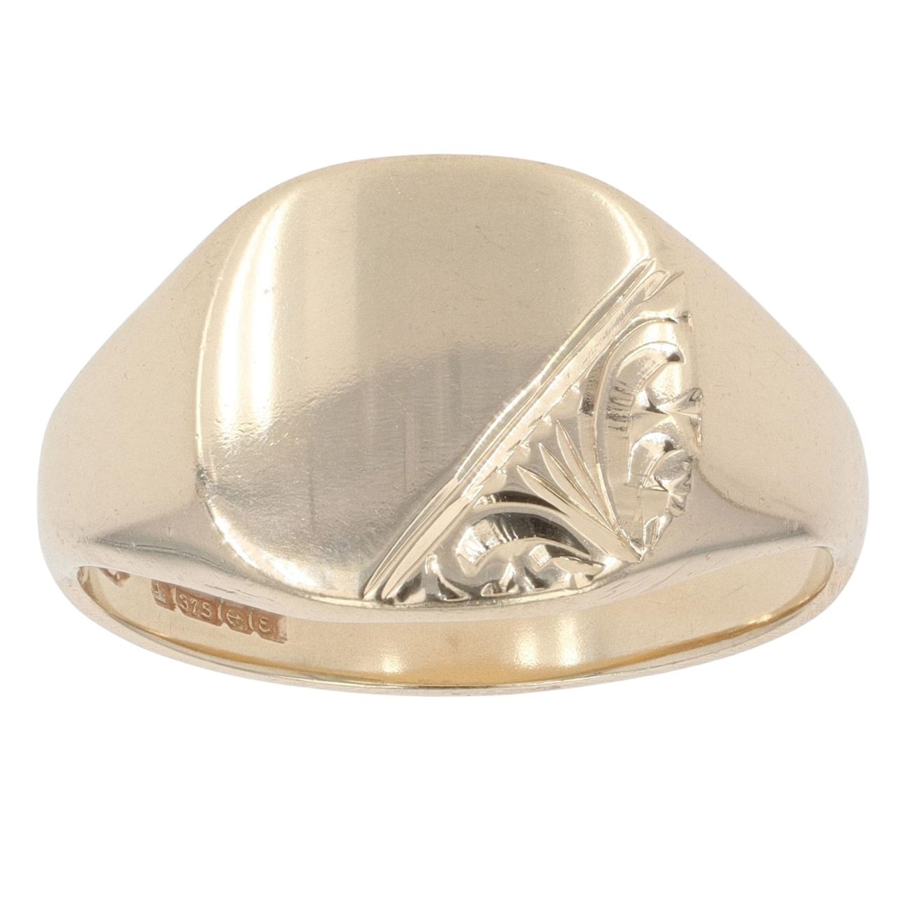 9ct Yellow Gold Patterned Signet Ring