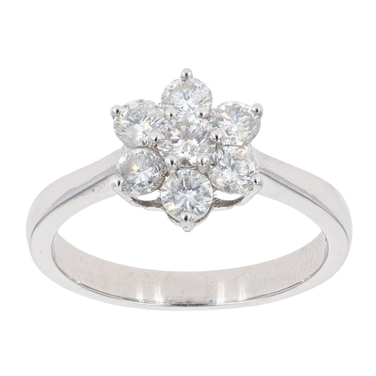 9ct White Gold Diamond Cluster Ring by Anya Belle