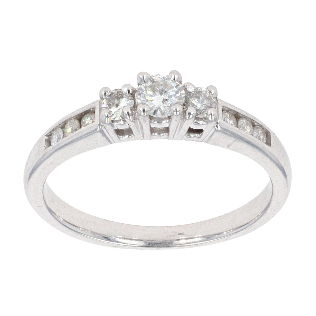 9ct White Gold 0.25ct Diamond Trilogy Ring