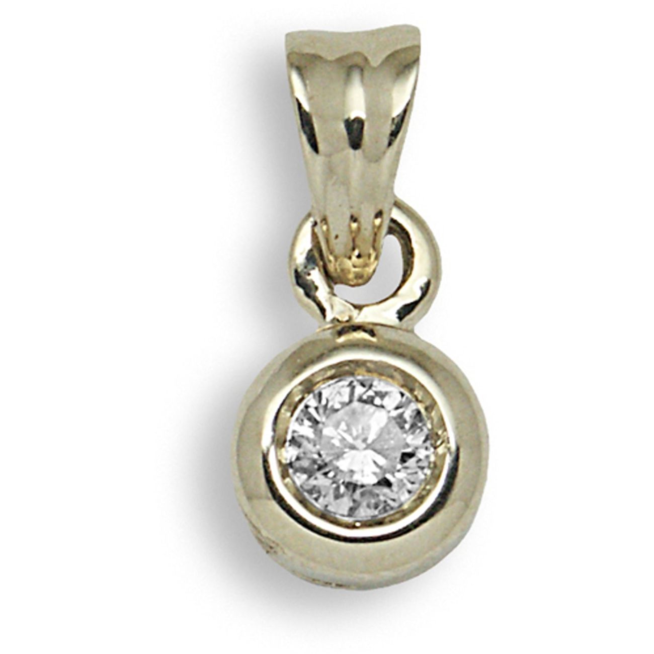 9 Carat Yellow Gold 15pts Rubover Pendant