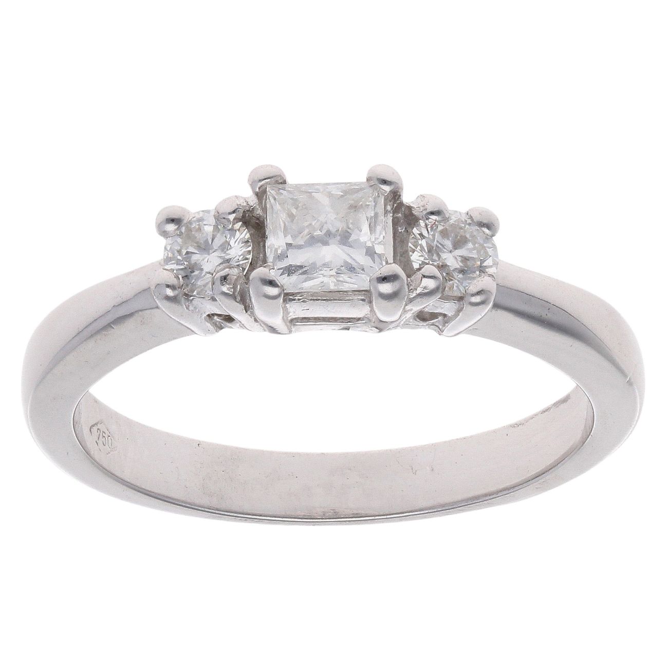 18ct White Gold 0.45ct Diamond Trilogy Ring