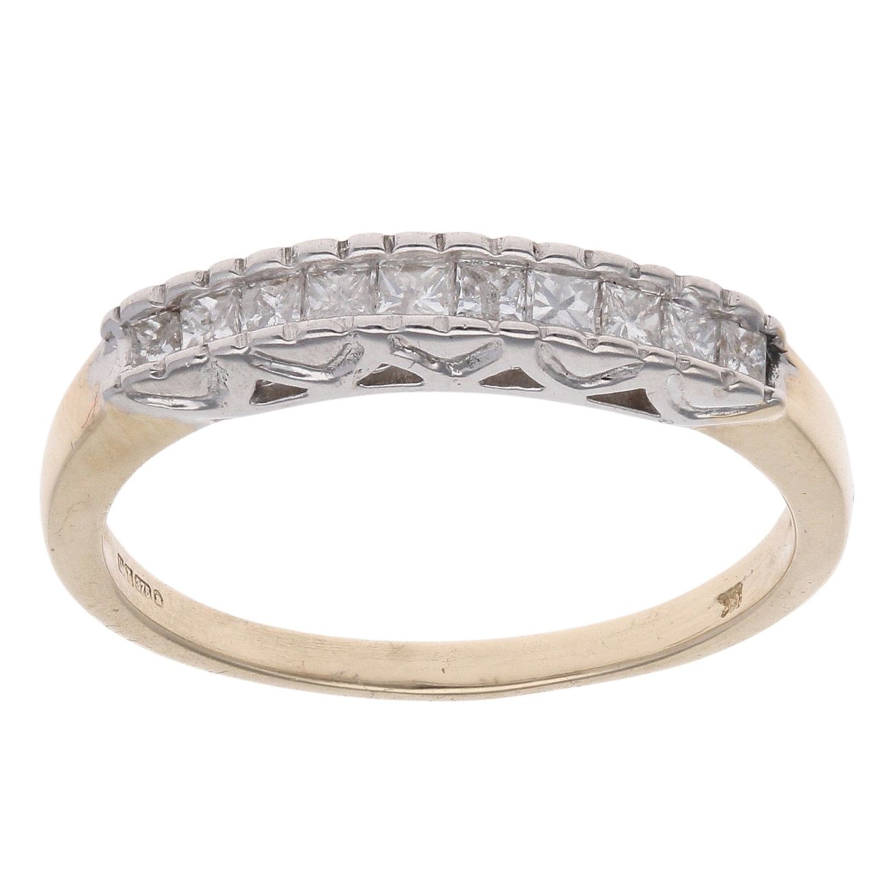 9ct Yellow Gold 0.25ct Princess Cut Diamond Eternity Ring