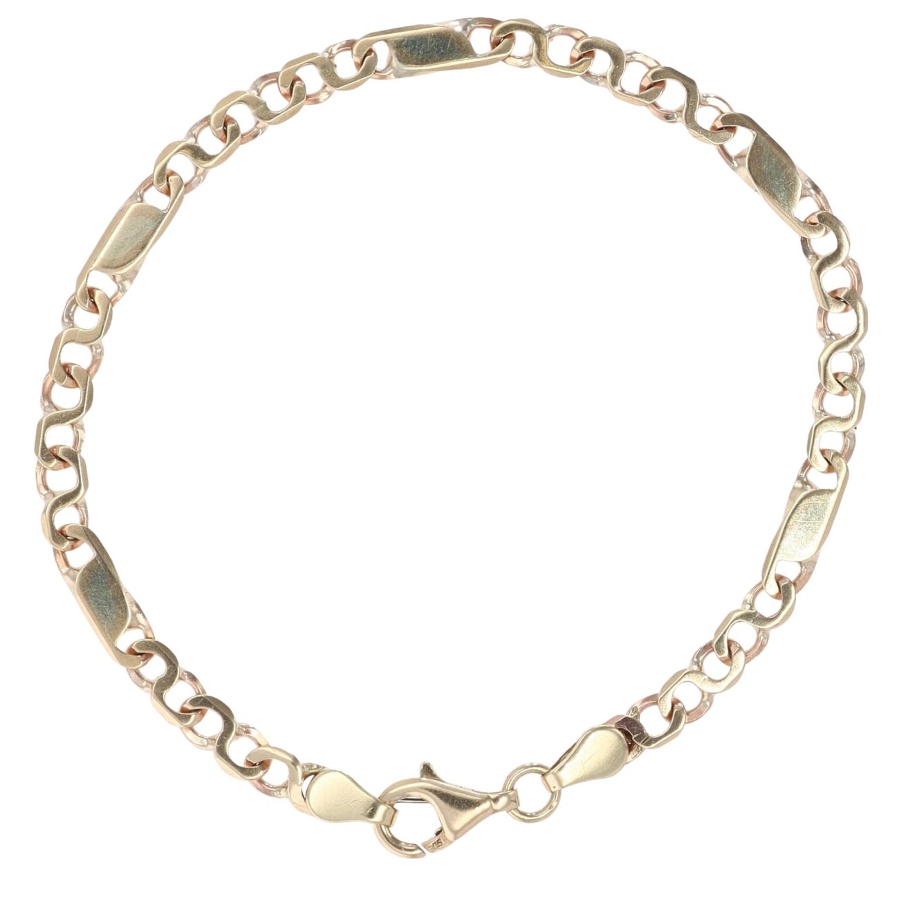 9ct Yellow Gold Infinity Link Bracelet 7"
