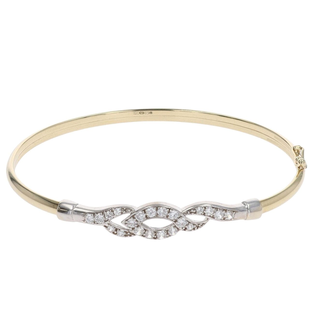 9ct Yellow Gold Cubic Zirconia Bangle