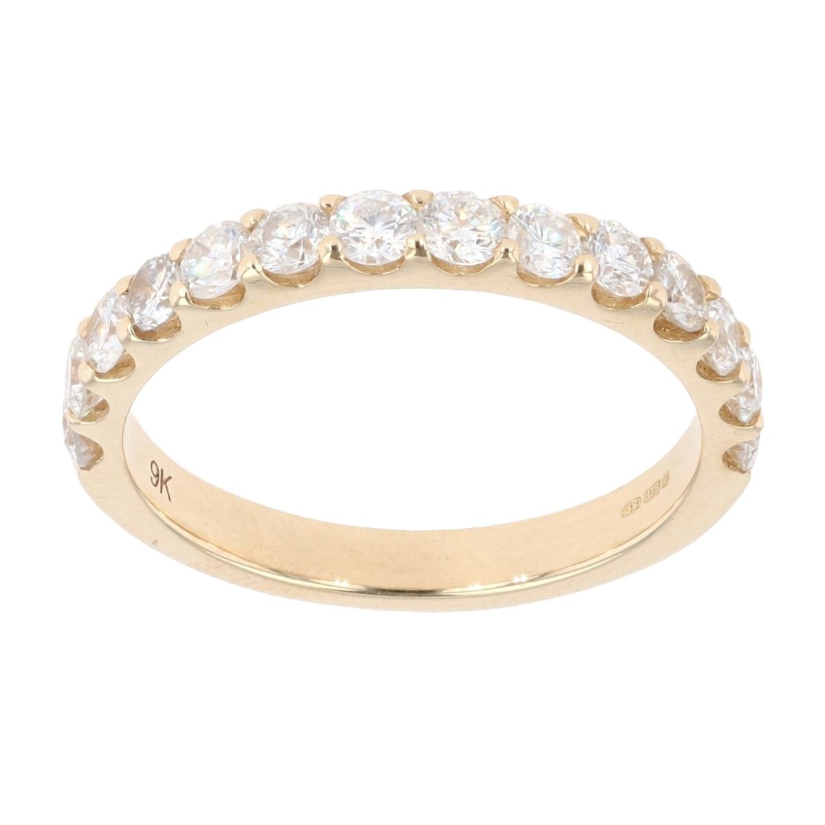 9ct Yellow Gold 0.70ct Diamond Half Eternity Ring