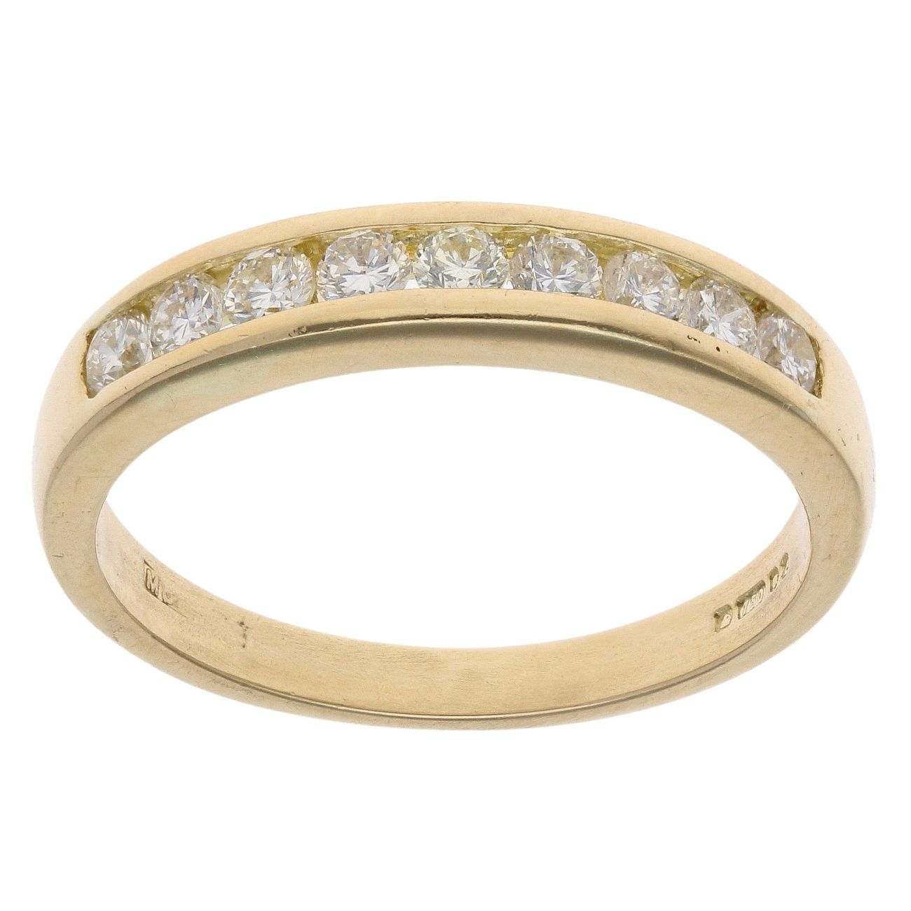 18ct Yellow Gold 0.45ct Brilliant Cut Diamond Half Eternity Ring