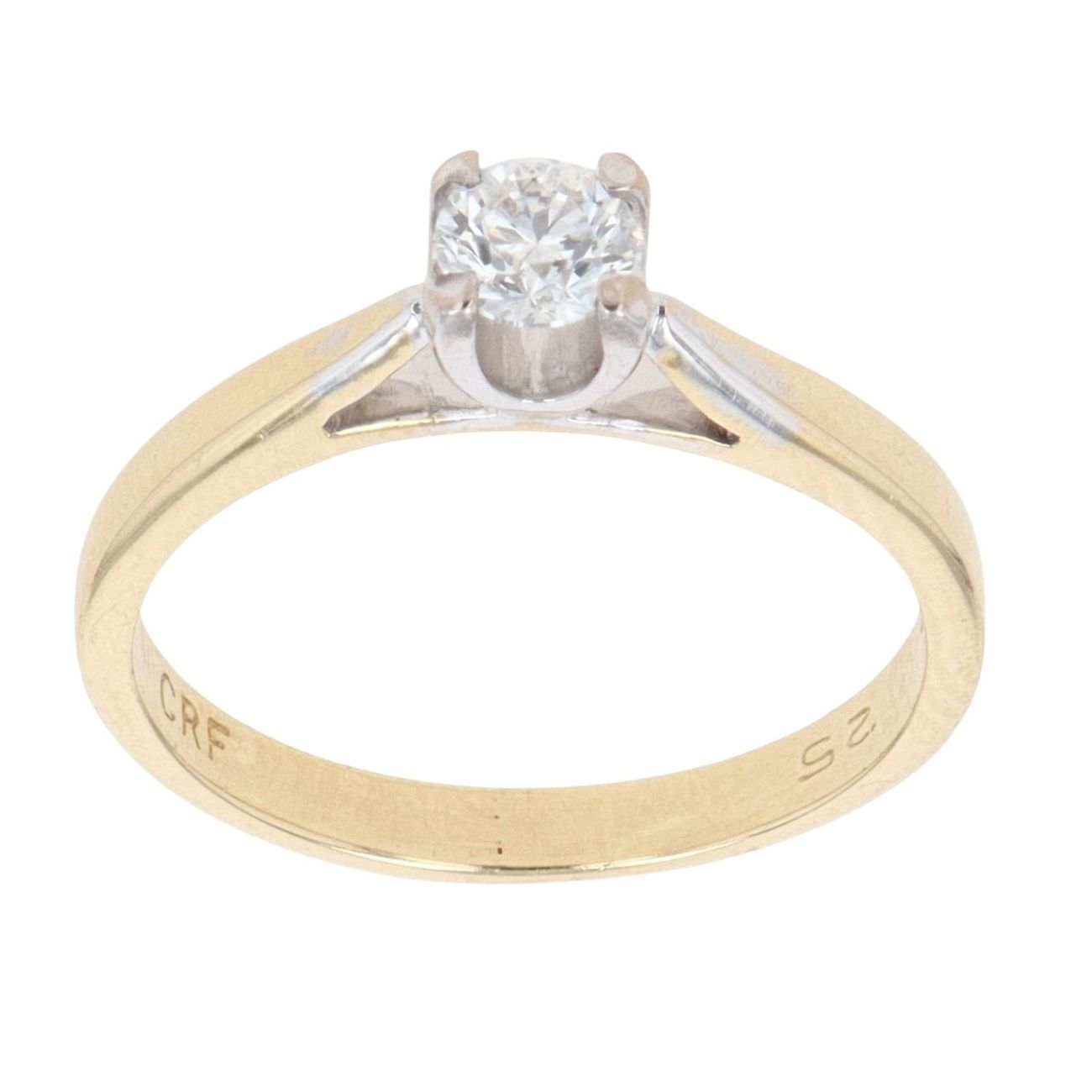 18ct Yellow Gold 0.25ct Brilliant Cut Diamond Solitaire Ring