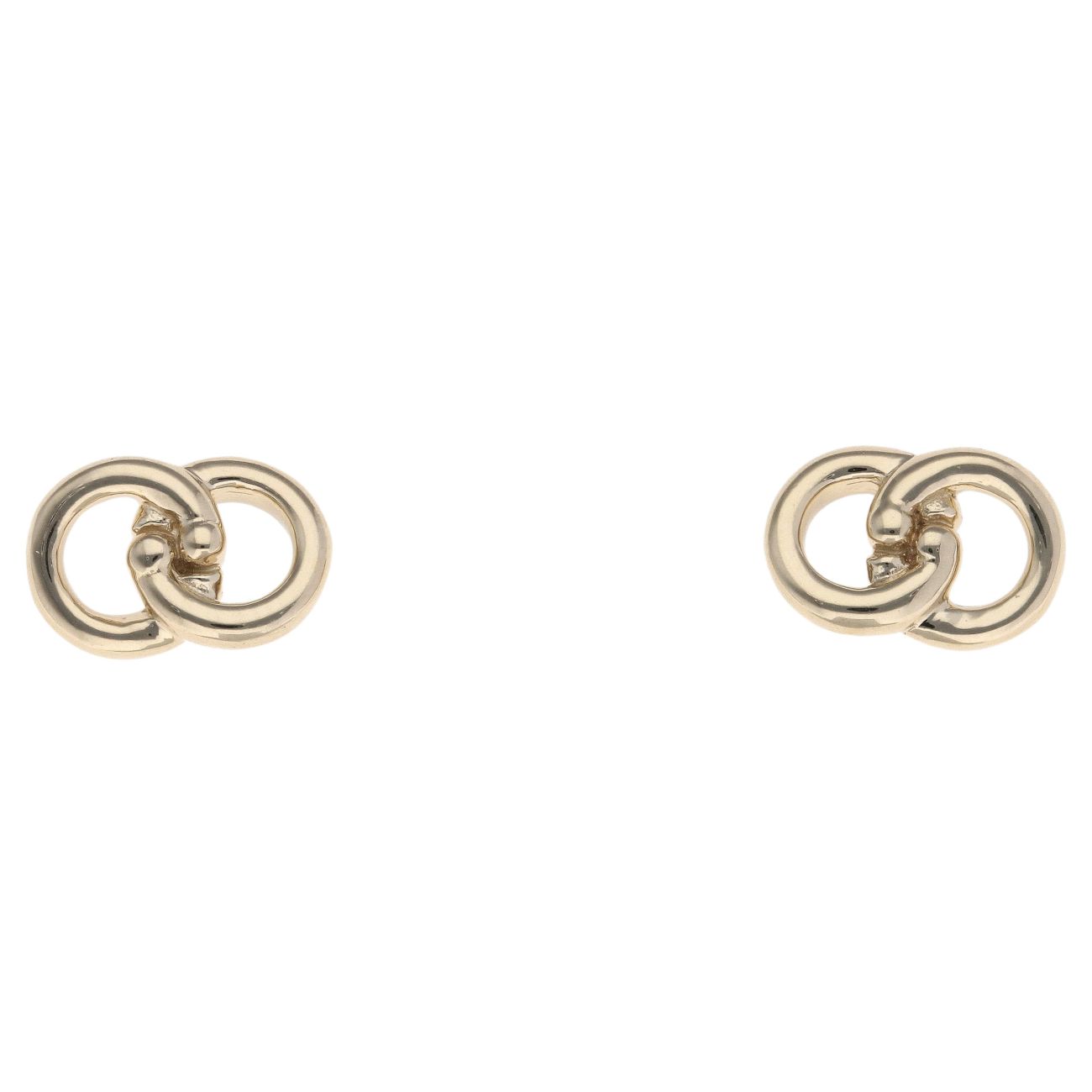 925 Sterling Silver Gold Plated Entwined Circles Earrings