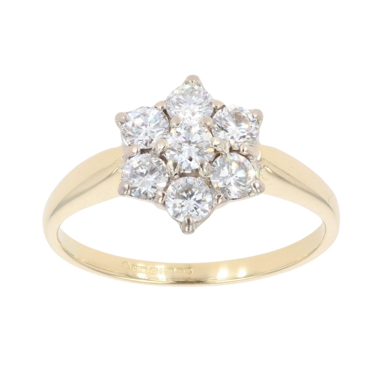 9ct Yellow Gold 1.00ct Diamond Cluster Ring