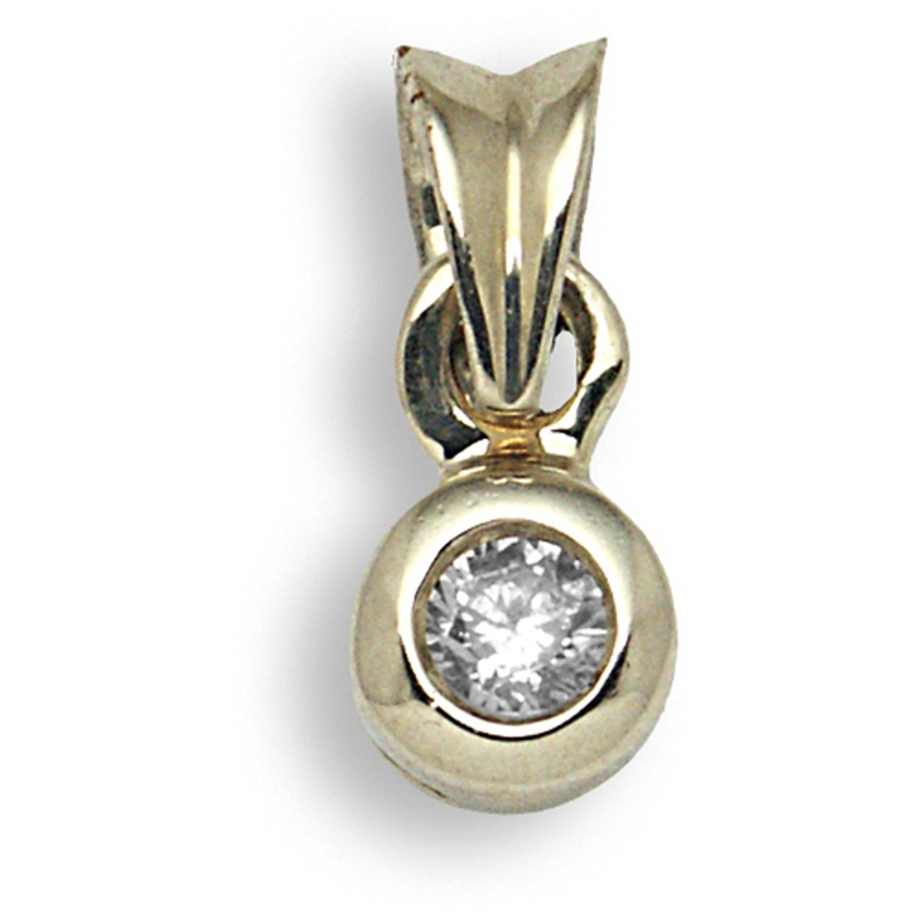 9ct Yellow Gold 0.10ct Rubover Diamond Pendant