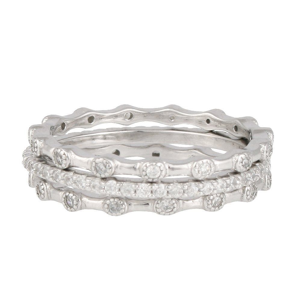Sterling Silver Cubic Zirconia Stacking Rings