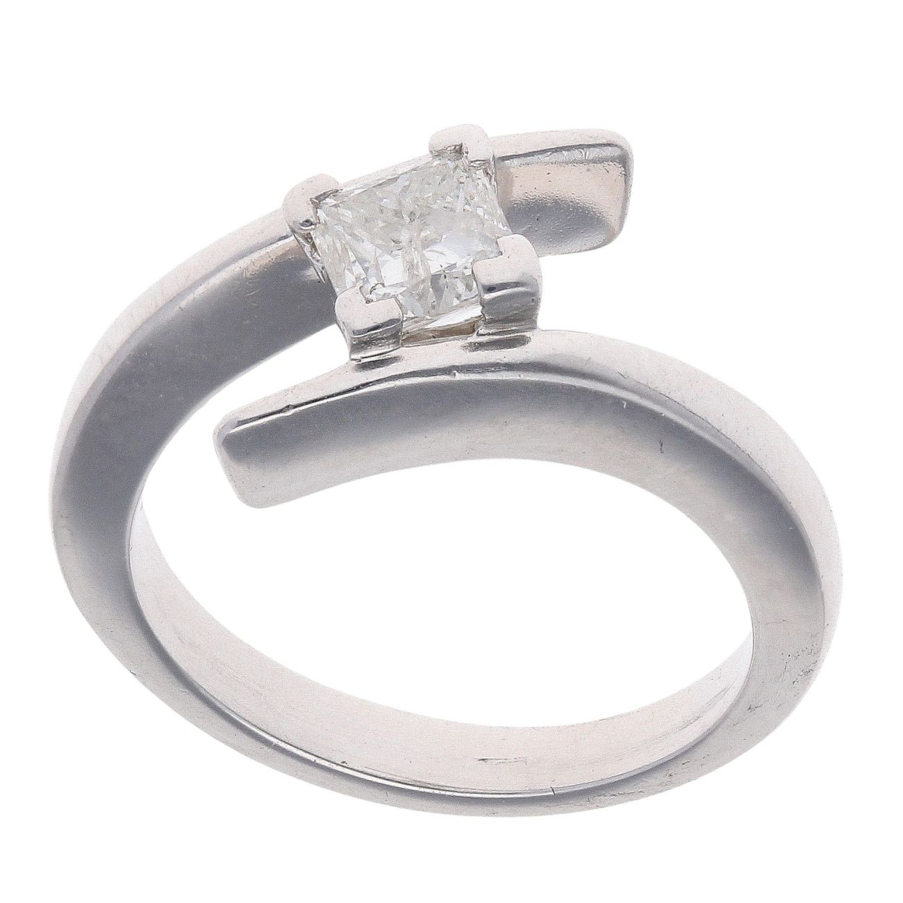Platinum 0.50ct Princess Cut Diamond Solitaire Ring