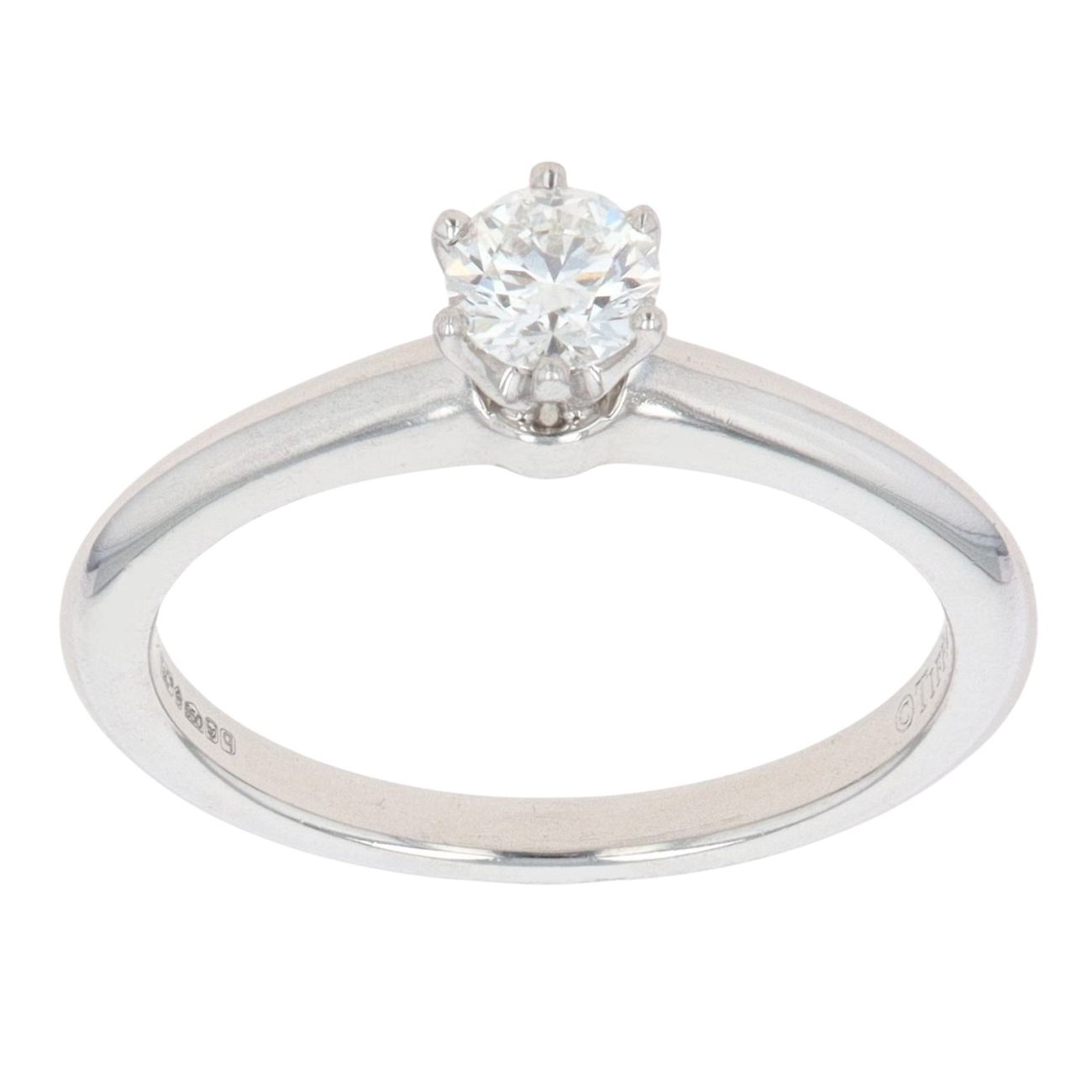 Tiffany & Co. Platinum 0.31ct Brilliant Cut Diamond Solitaire Ring