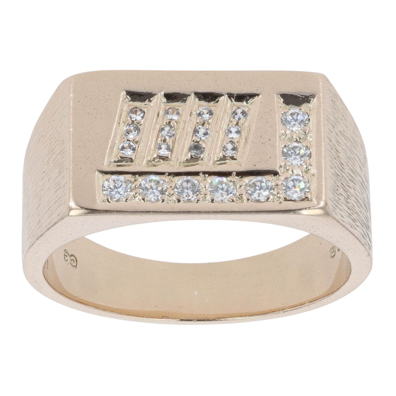 9ct Yellow Gold Cubic Zirconia Signet Ring