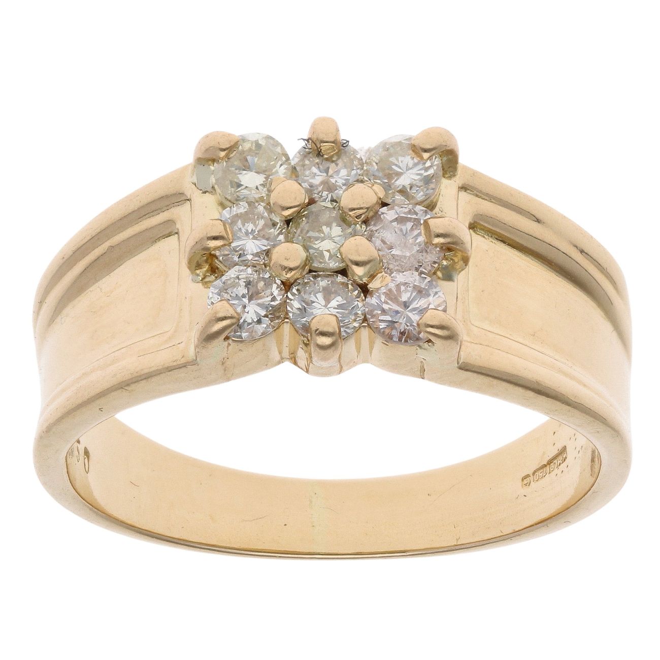 18ct Yellow Gold 0.70ct Brilliant Cut Diamond Cluster Ring