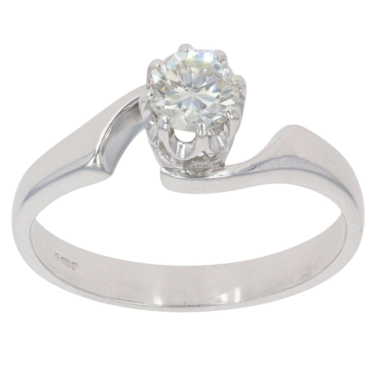 18ct White Gold 0.40ct Brilliant Cut Diamond Solitaire Ring