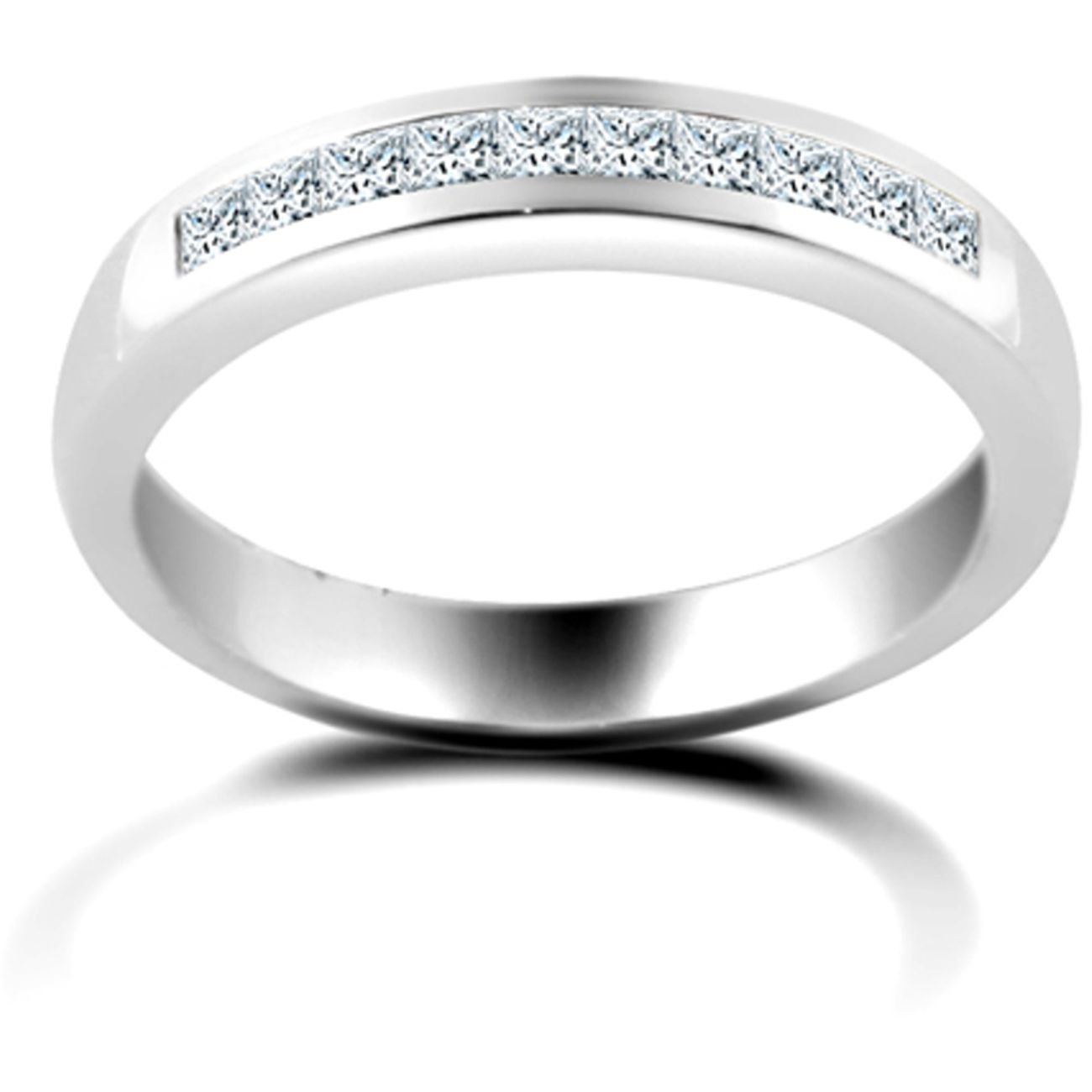18ct White Gold 0.50ct Princess Cut Eternity Ring