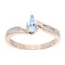 9ct Yellow Gold Created Blue Topaz And Diamond Stone Set Ring