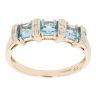 9ct Yellow Gold 0.05ct Diamond and Blue Topaz Dress Ring