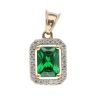 14ct Yellow Gold Cubic Zirconia And Green Gemstone Cluster Pendant
