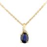 9ct Yellow Gold Oval Sapphire and Diamond Pendant Necklace
