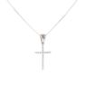 Silver Cubic Zirconia Cross Pendant And Chain 18" By Icesia