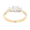 18ct Yellow Gold 0.50ct Princess Cut Diamond Trilogy Ring