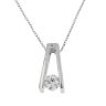 9ct White Gold 0.75ct Diamond Solitaire Pendant and Chain 18"