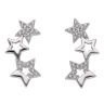 Silver Cubic Zirconia Star Stud Earrings by Icesia