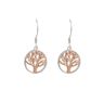 Sterling Silver And Rose Gold Plated Tree Of Life Drop Earrings